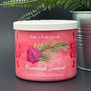 BBW Bronzed Sunset Bath & Body Works 3 Wick Candle